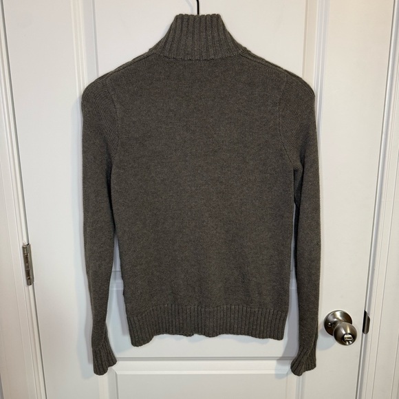 Polo Ralph Lauren Brown Long Sleeve Cable Knit Cotton‎ Sweater Medium Women Zip - Picture 4 of 5
